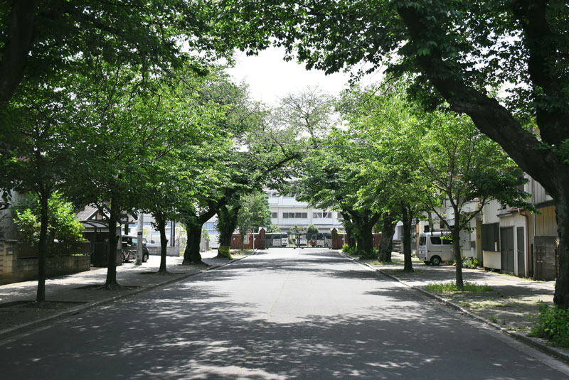 川越女子高校 正門前